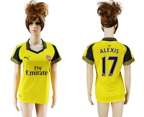 Women's Arsenal #17 Alexis Away Soccer Club Jersey - Click Image to Close